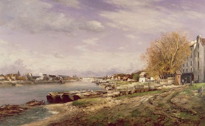 View of the Port of Bercy, Paris by Jean Baptiste Antoine Guillemet